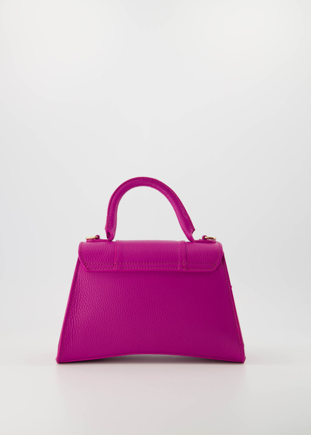 Schattige luxe Fuchsia lederen handtas met handvat