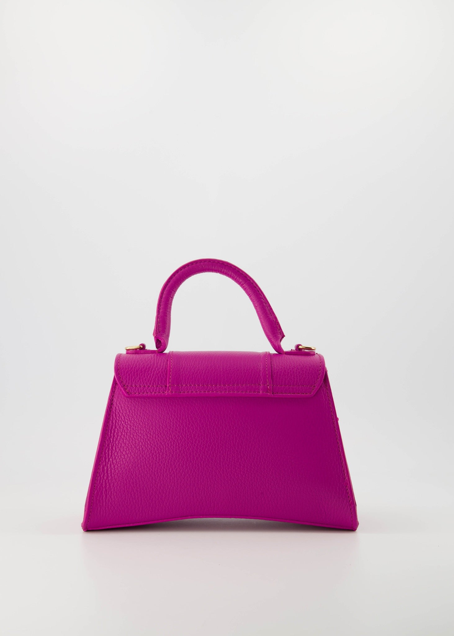 Schattige luxe Fuchsia lederen handtas met handvat