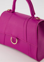 Schattige luxe Fuchsia lederen handtas met handvat
