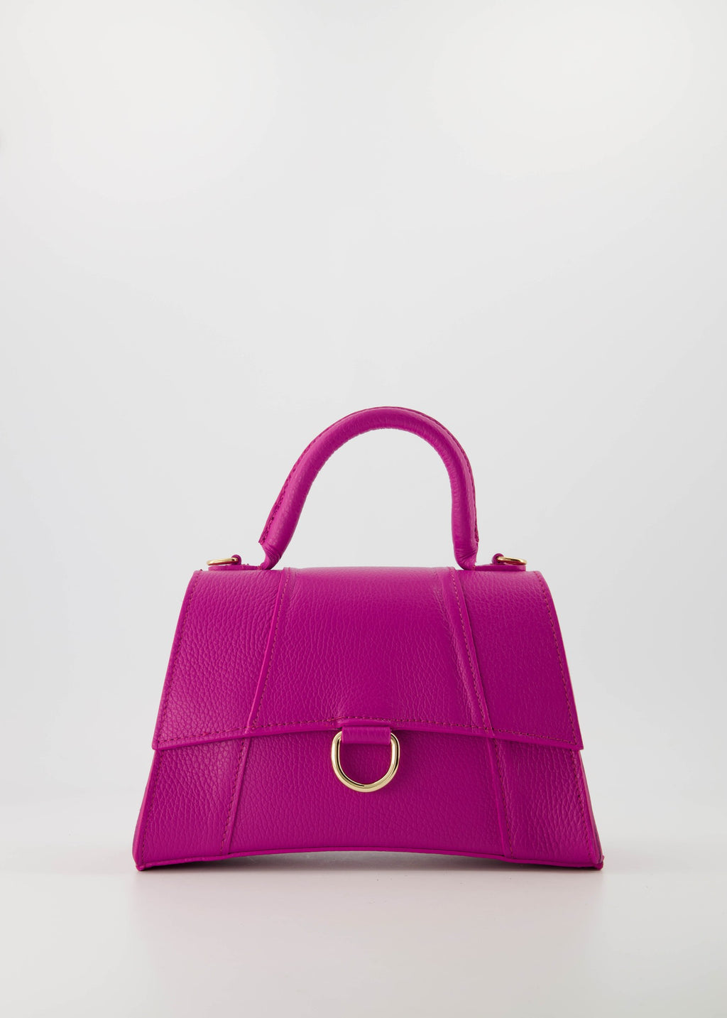 Schattige luxe Fuchsia lederen handtas met handvat