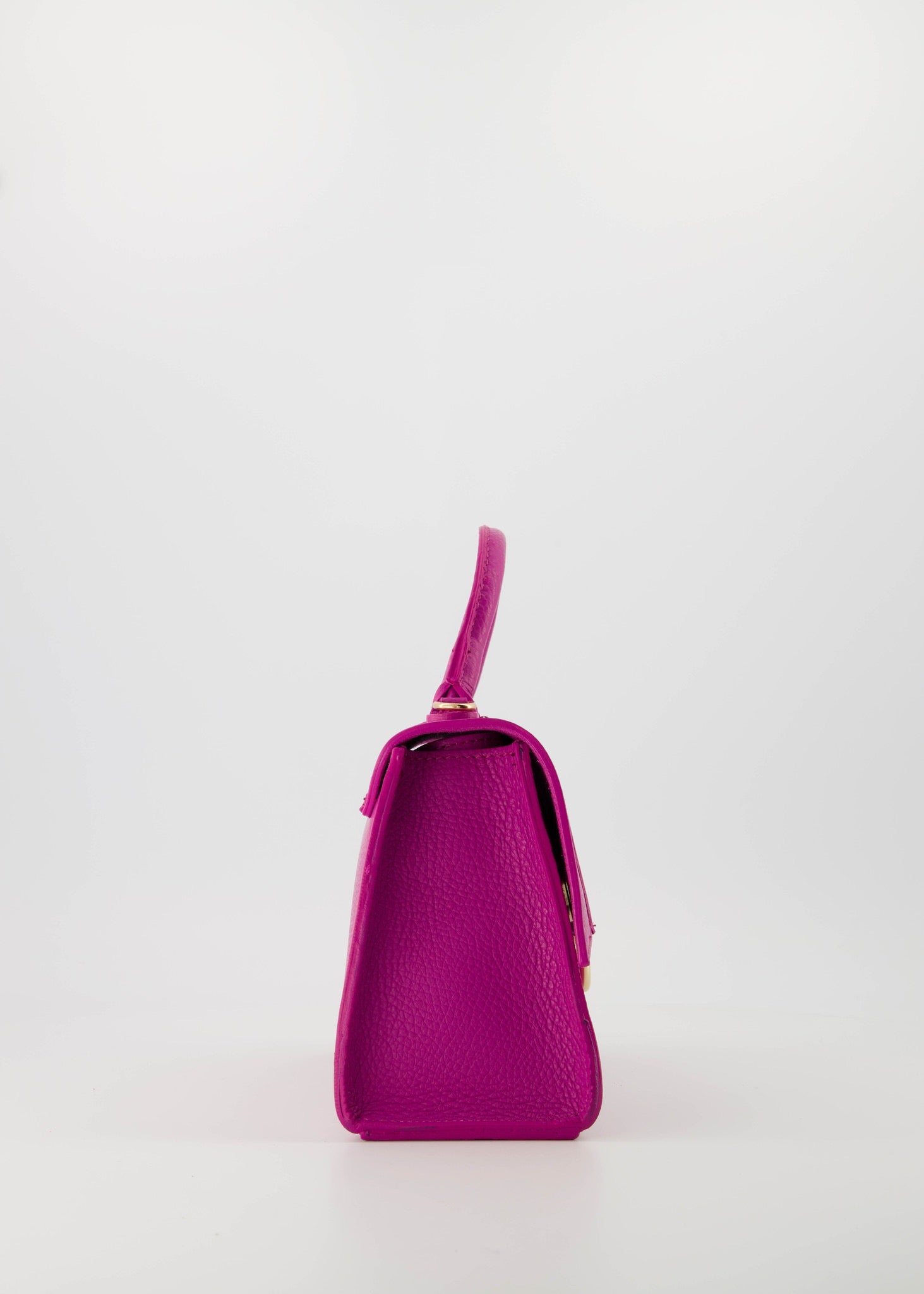 Schattige luxe Fuchsia lederen handtas met handvat