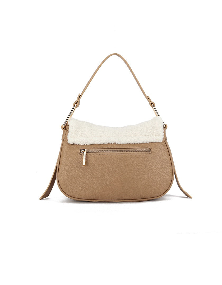 Trendy bruine handtas met teddy