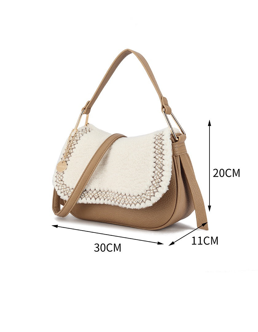 Trendy bruine handtas met teddy
