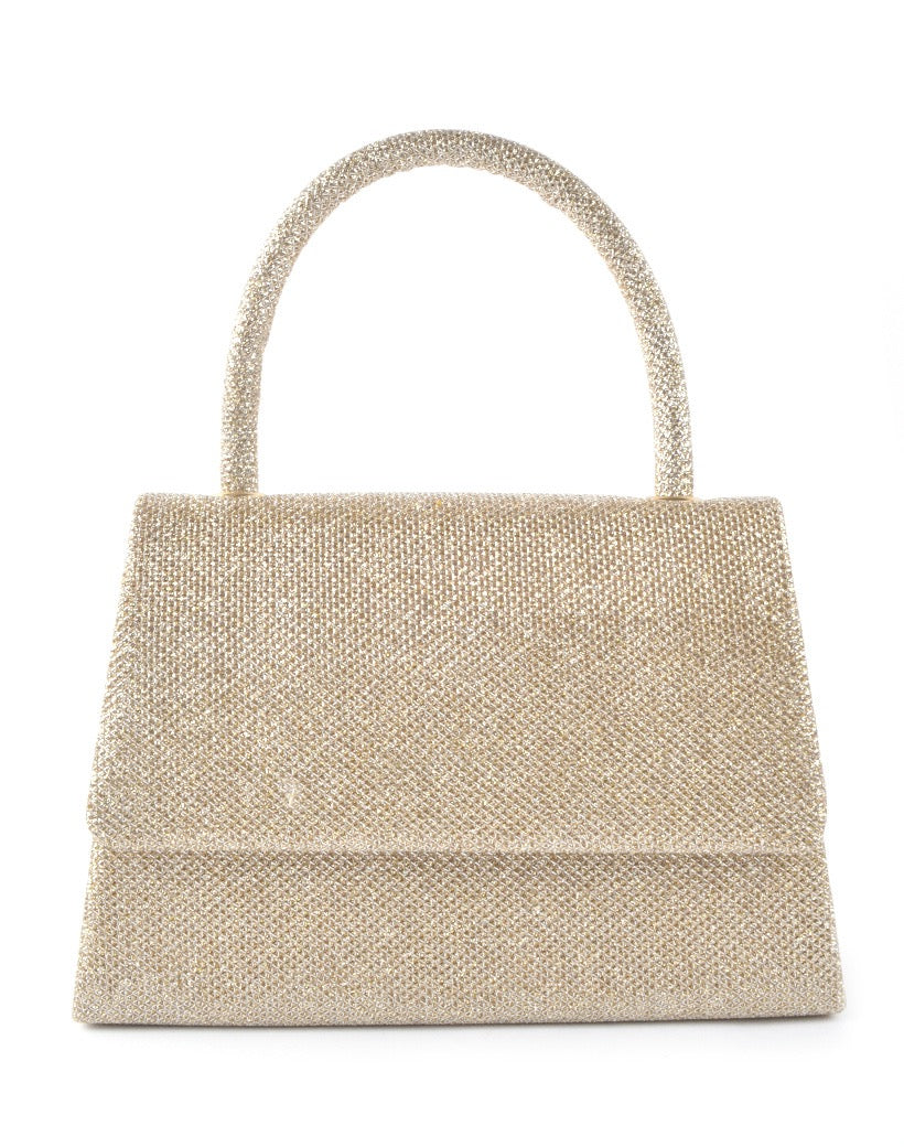 Mooie goudkleurige clutch met handvat