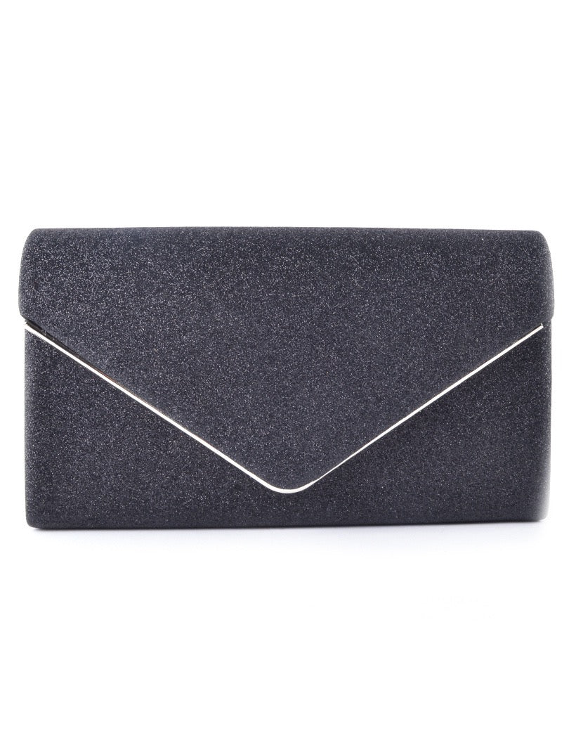 Mooie zwarte clutch met glitters