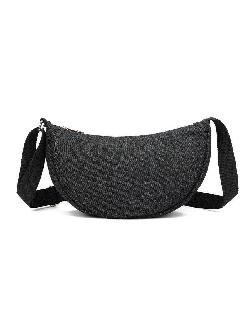 Stoere zwarte jeans schoudertas