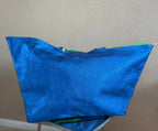 Opvallende leuke groen blauwe metallic shopper